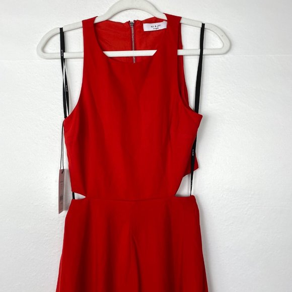 NWT Ali & Jay Bohemian Rhapsody Sleeveless Maxi Dress Gown Red XS - Picture 3 of 9